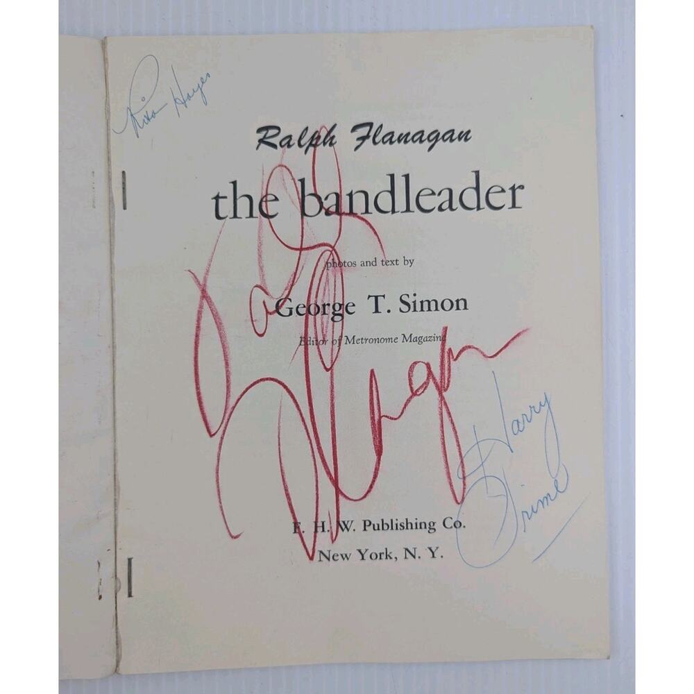 Ralph Flanagan The Bartender by George T. Simon Signed Autographed